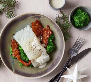 Lutefisk i hvit saus fra Fiskebilen Fiskeruta